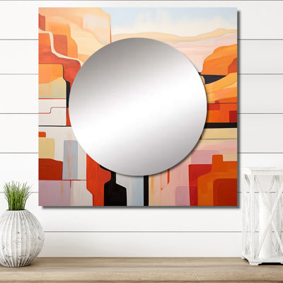 Abstract Canyon Desert Storm I - Canyon Square Living Room Wall Mirror Art