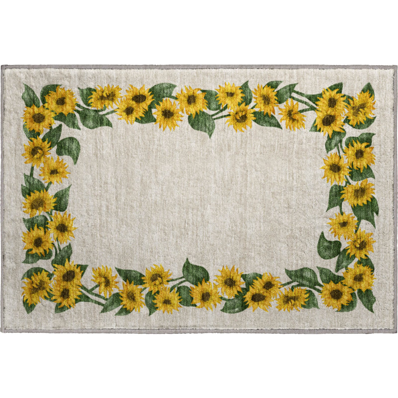 Premium Machine Washable Cerrito AMF172 Yellow Rug, Rectangle 1'8" x 2'6"