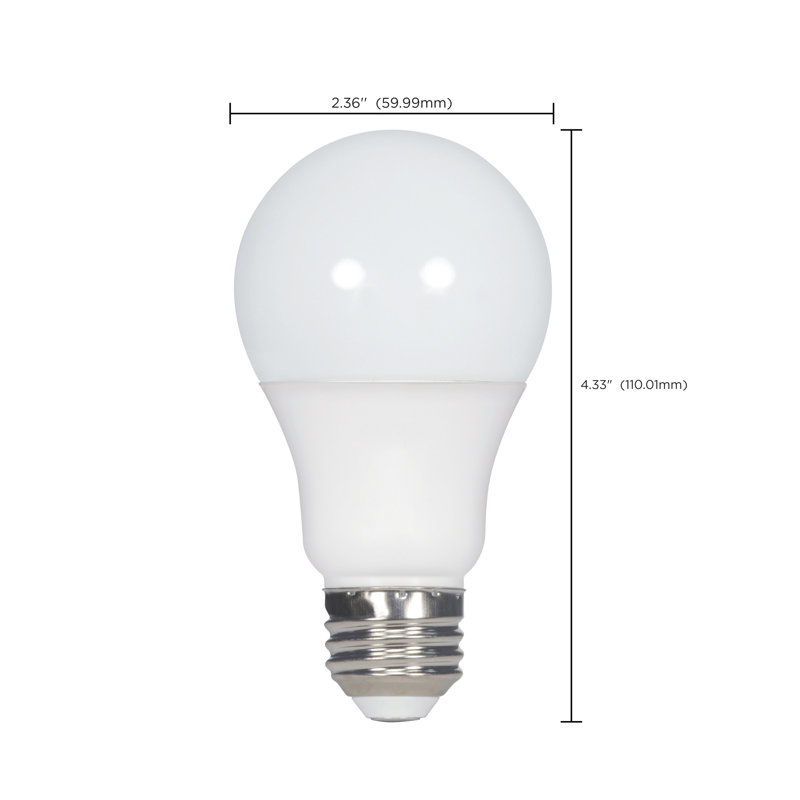 10 watts (équivalent à 60 watts), ampoule DEL A19 à intensité variable, culot moyen E26 (standard), 3000 K, 10 watts