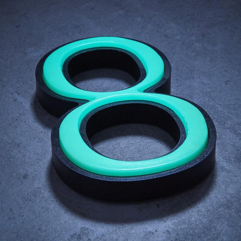 Numéro de maison à fixation en surface 6 po H, Turquoise, 8