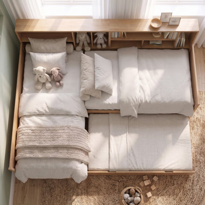 L-Shaped Storage Daybed With Trundle