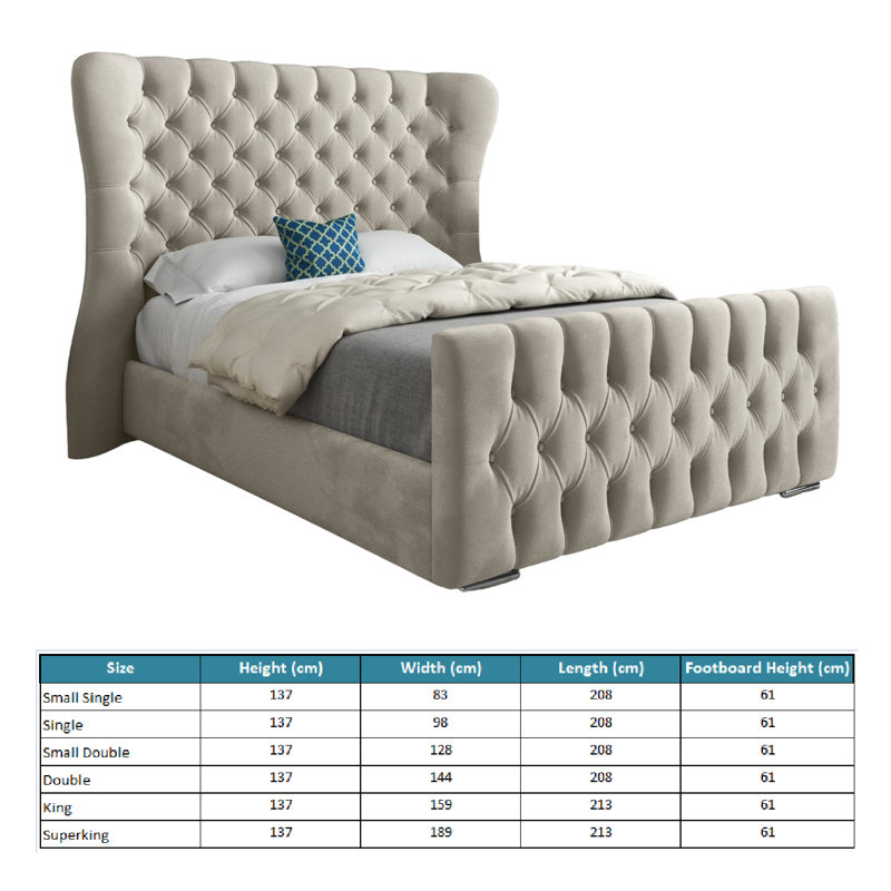 Bettencourt Upholstered Bed, Single (3'), Beige
