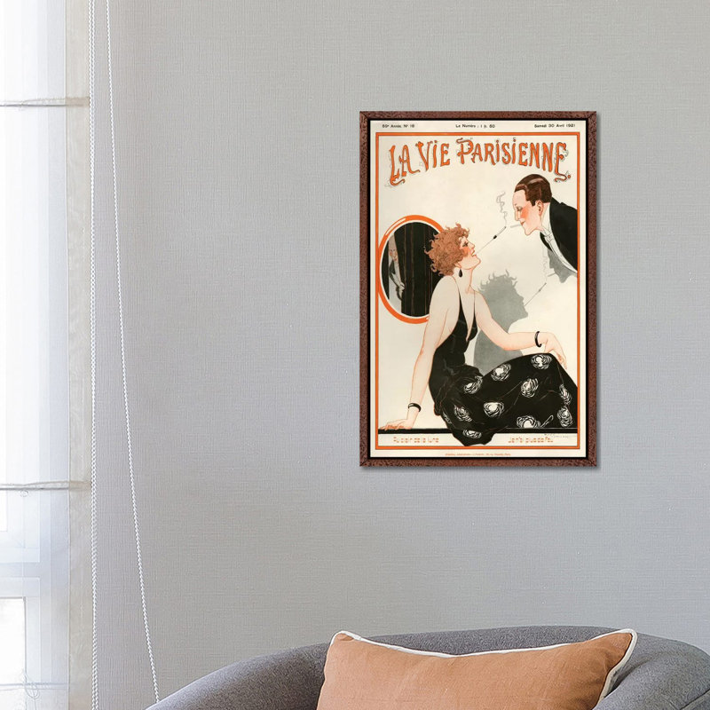 1921 La Vie Parisienne Magazine Cover 1 Piece Wall Art on Canvas, 66.04 cm H x 45.72 cm W, Classic Wood Framed