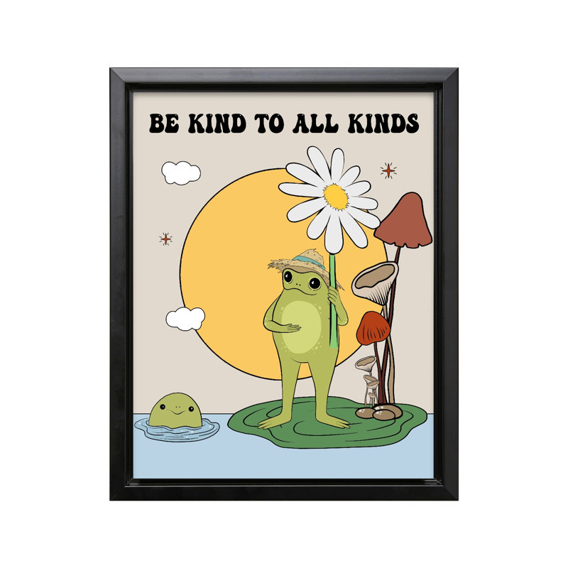 Be Kind To All Kinds, 11"H x 14"W, Canvas, Black Framed