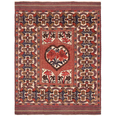 Mackenzie-Lee One-of-a-Kind 6'3" X 8'4" 1990s Wool Area Rug in Dark Red