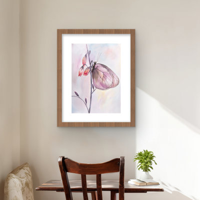 Delicate butterfly - Insect Floral Botanical Framed Print