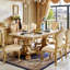 Deluxe Golden Marble Rectangular Dining Table Sets-107276911