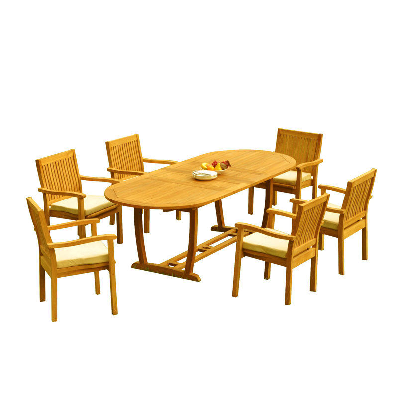 Ensemble repas 5 pièces teck Maskell, 6