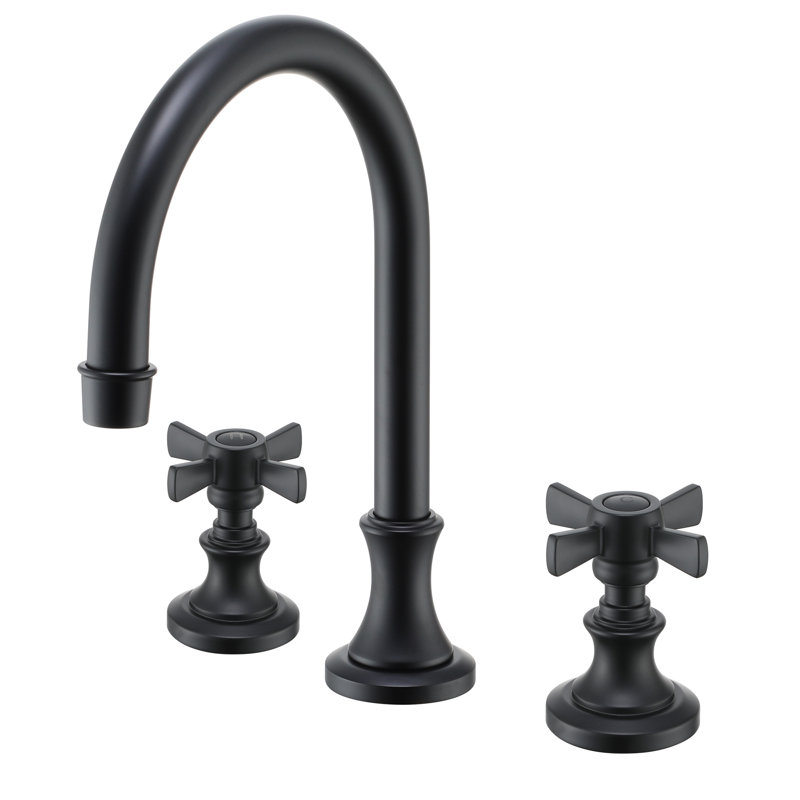Robinet pour salle de bain à poignée large 2 poignées, Noir