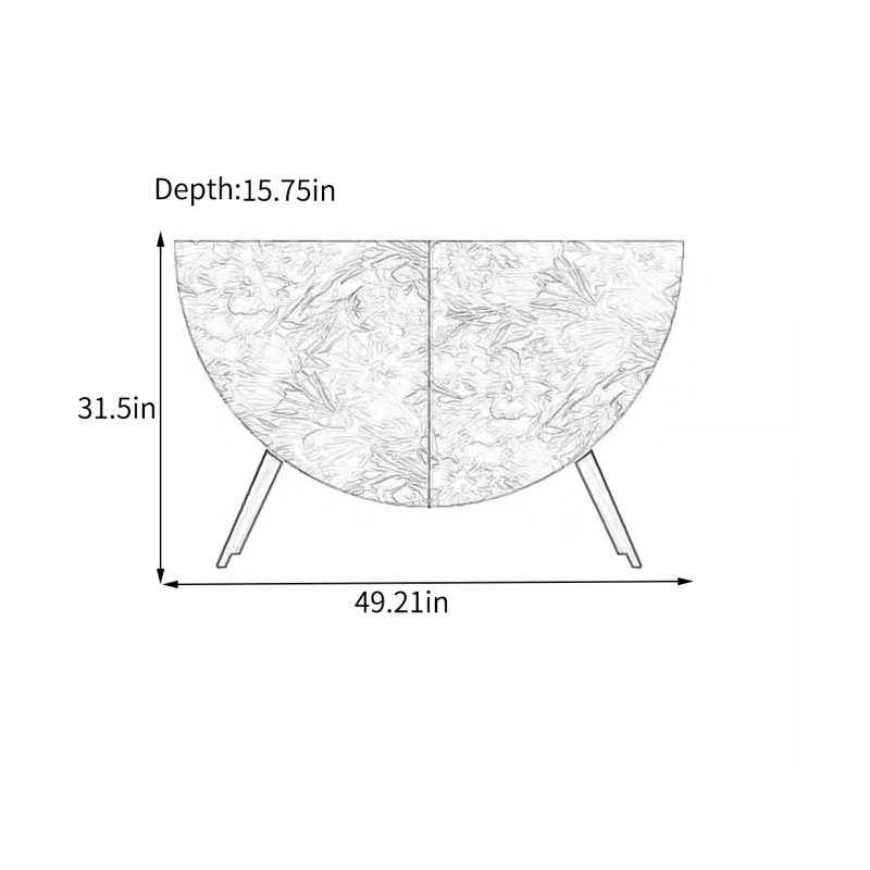 Buffet demi-cercle avec rangement spacieux