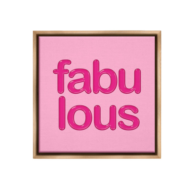«Bold Pink Fabulous Gray» par Martina Pavlova, Cadre flottant orme Montalcino, H 25 po x l 25 po