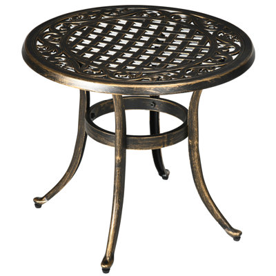 Petties Round Metal Outdoor Bistro Table , 23.6'' in. W 23.6'' in. D