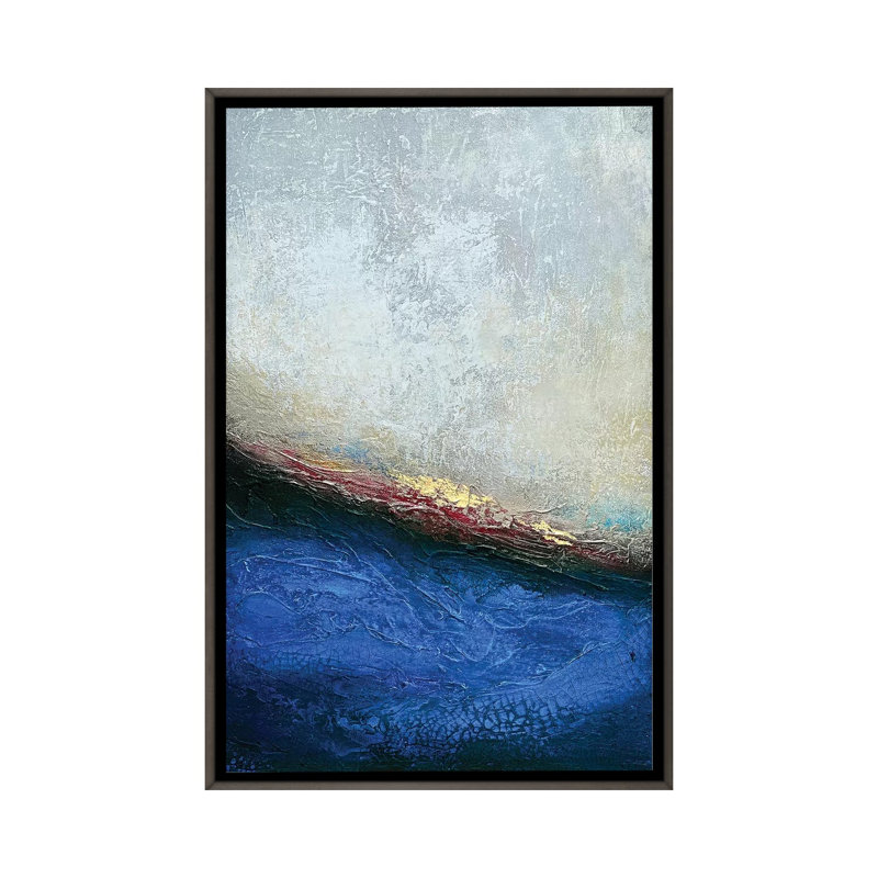 «Slate Wave» par Spell rebond Fine Art - impression, H 26 po x l 18 po x 1,5 po, Toile avec cadre gris, Pas de tapis