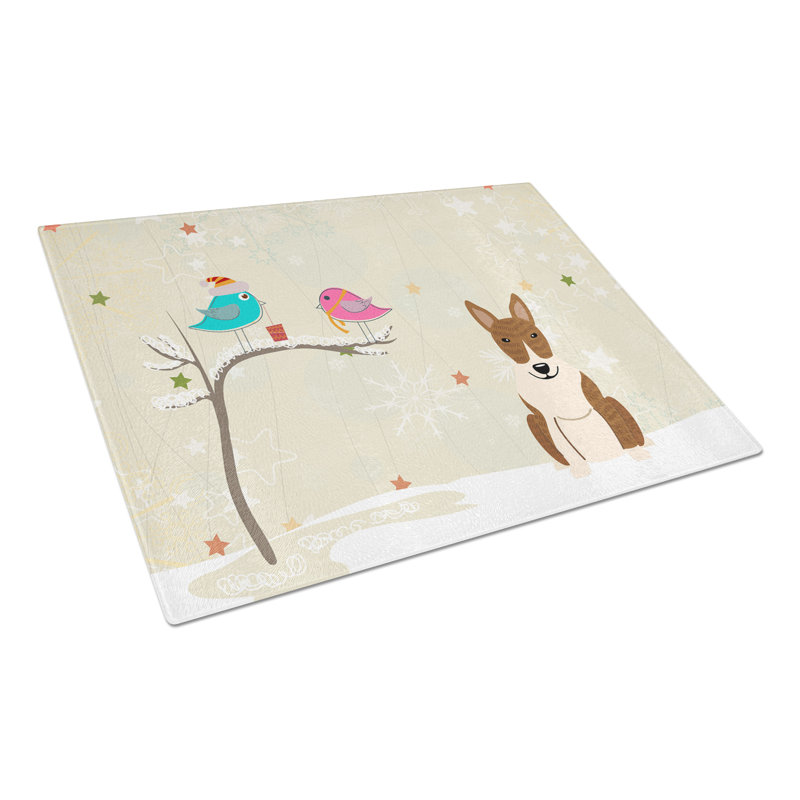 Planche à découper foncé en verre à terriers caroline Christmas Presents, Bringé