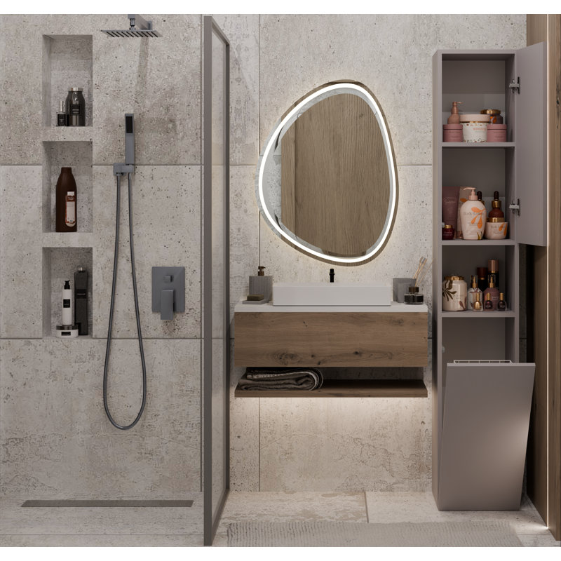 Robertina Freestanding Linen Cabinet, Grey