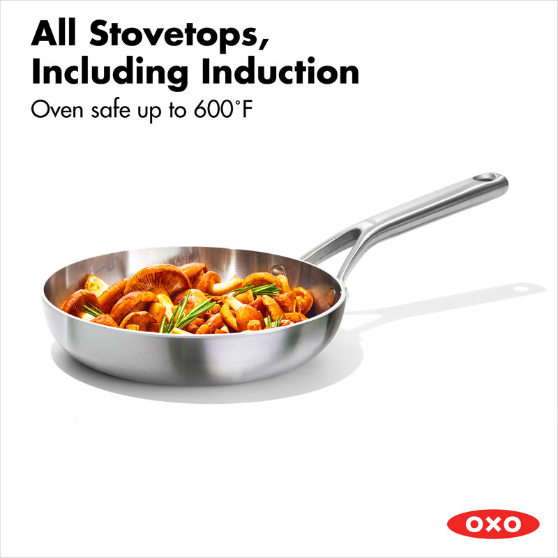OXO Mira 3-Ply Stainless Steel Frying Pan, 10", 8.00" W