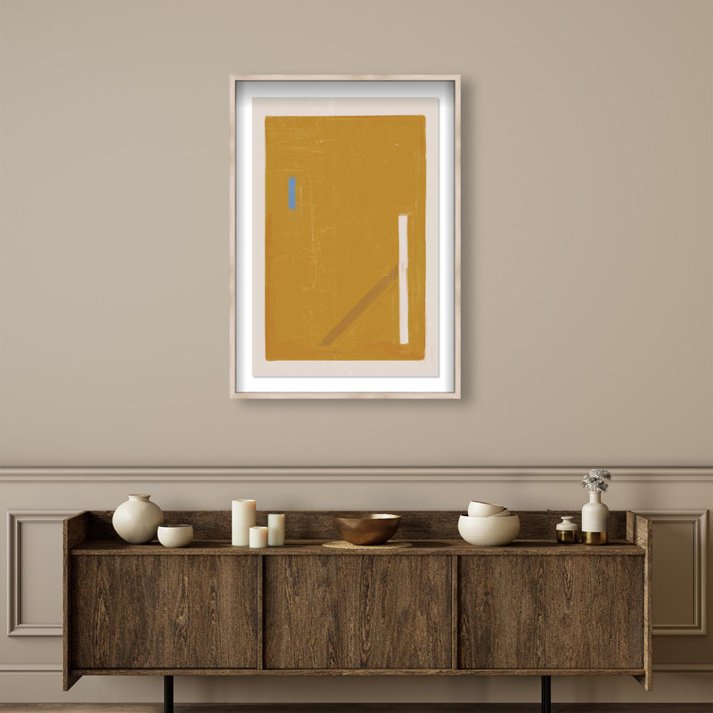 Oliver Gal Sunny Window Abstract - Luxury Shadowbox Framed Wall Art, 26" H x 18" W, Cream