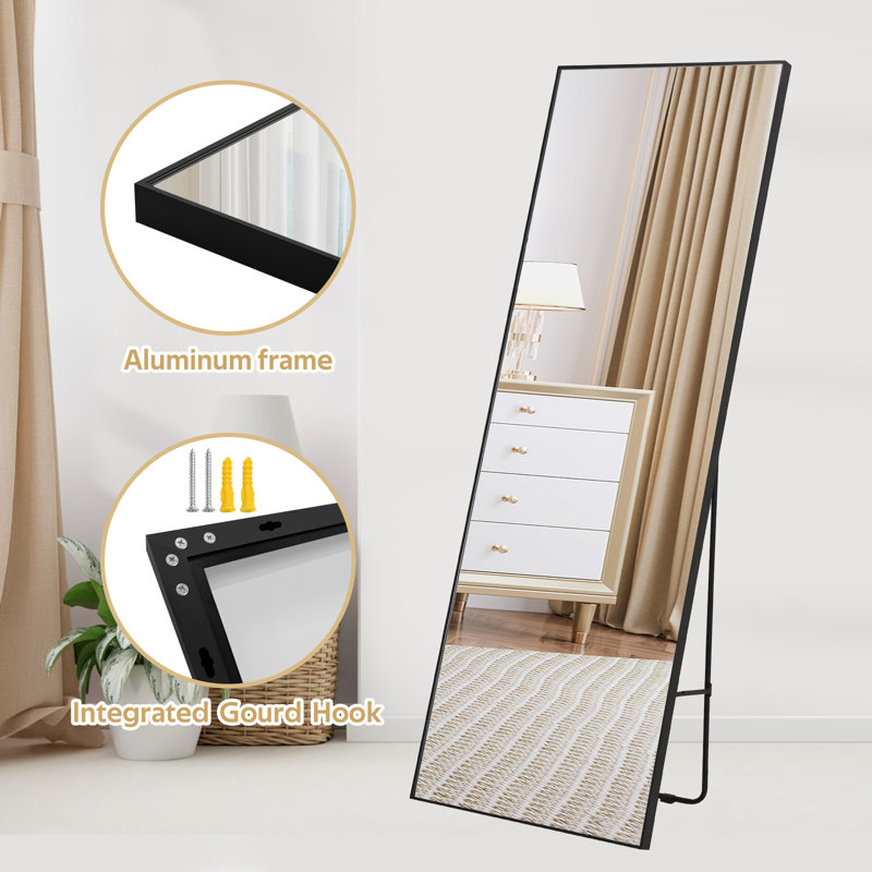 Veria Metal Rectangle Mirror, 64.17" x 21.26"