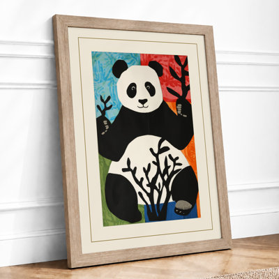 Serene Panda Garden Boho - Framed Print