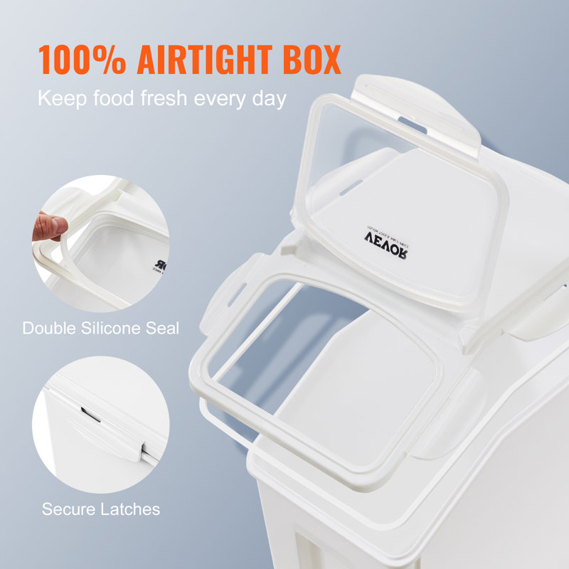 White BPA-Free Rectangular Plastic Food Storage Containers Set