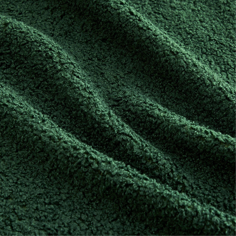 Canapé en forme de L 2 pièces en tissu Teddy, Vert