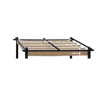 Toile de remplacement pour pergola 3 x 3 m (10 x 10 pi) - Kaki, occultante, résistante à l'eau, protection solaire, installation facile