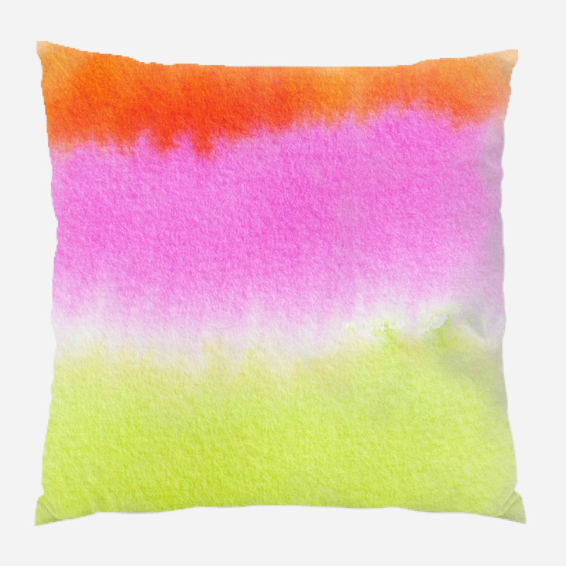 Coussin décoratif aquarelle Trawalla, Microsuède, Intérieur
