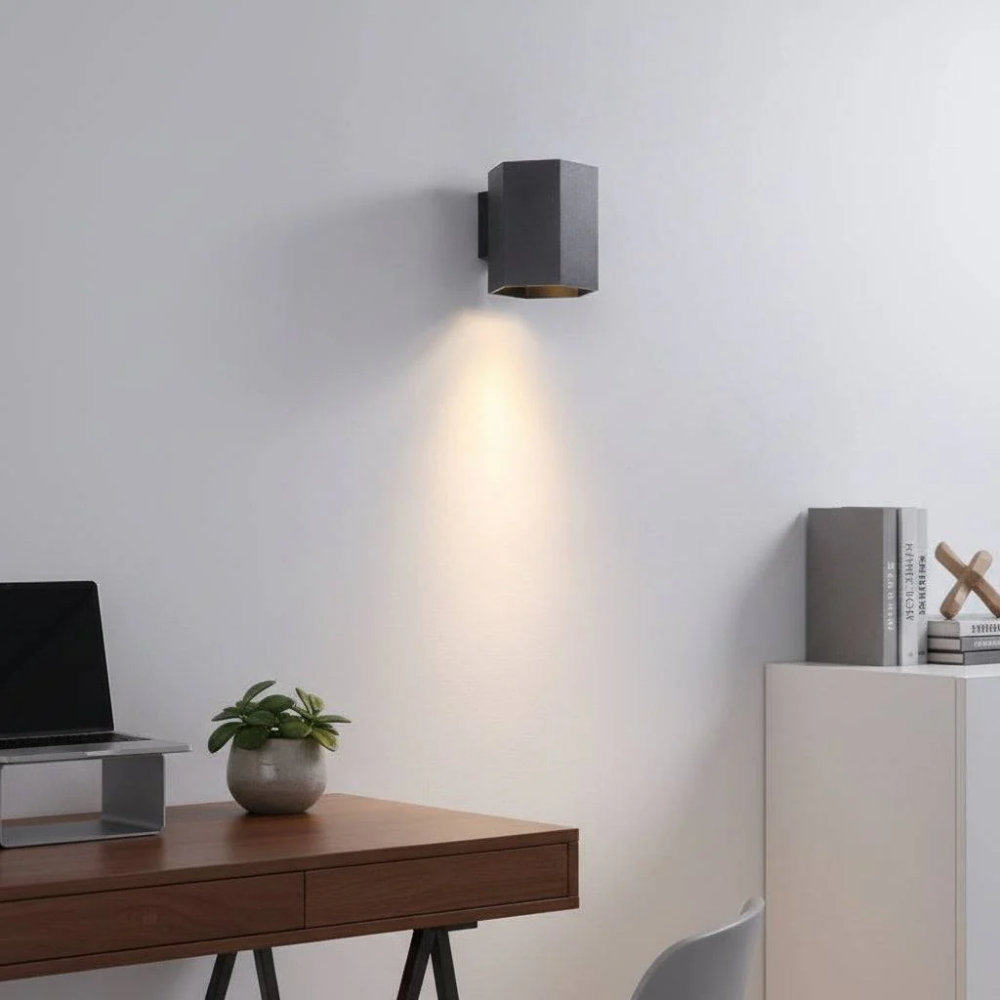 UltraBeam 5 Watt LED Black Hexagonal Dimmable Indoor Wall Down Light - Height 120mm