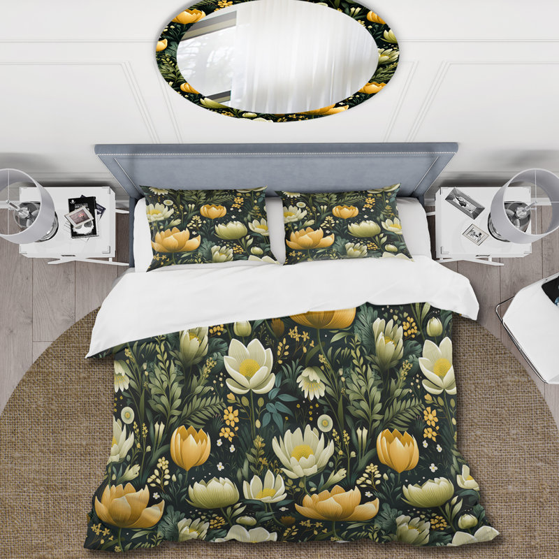 Literie Botanical Bliss Boho, Housse de couette pour très grand lit et 2 très
