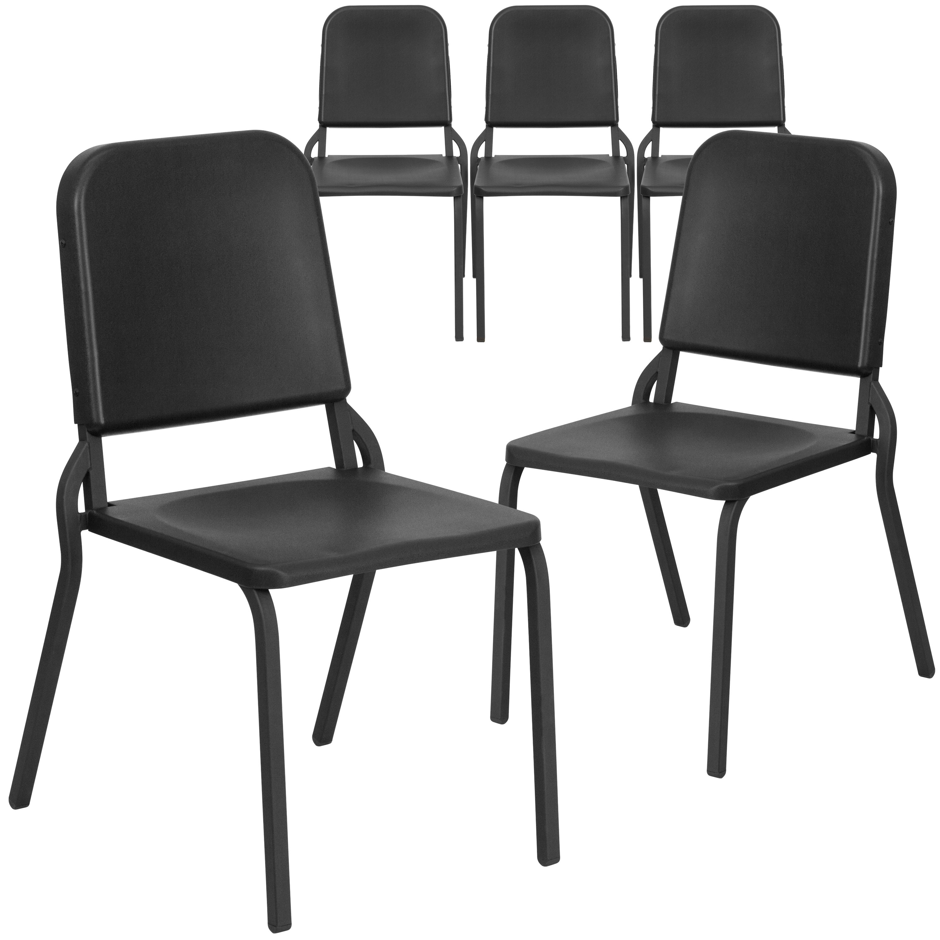 Black discount stack chairs