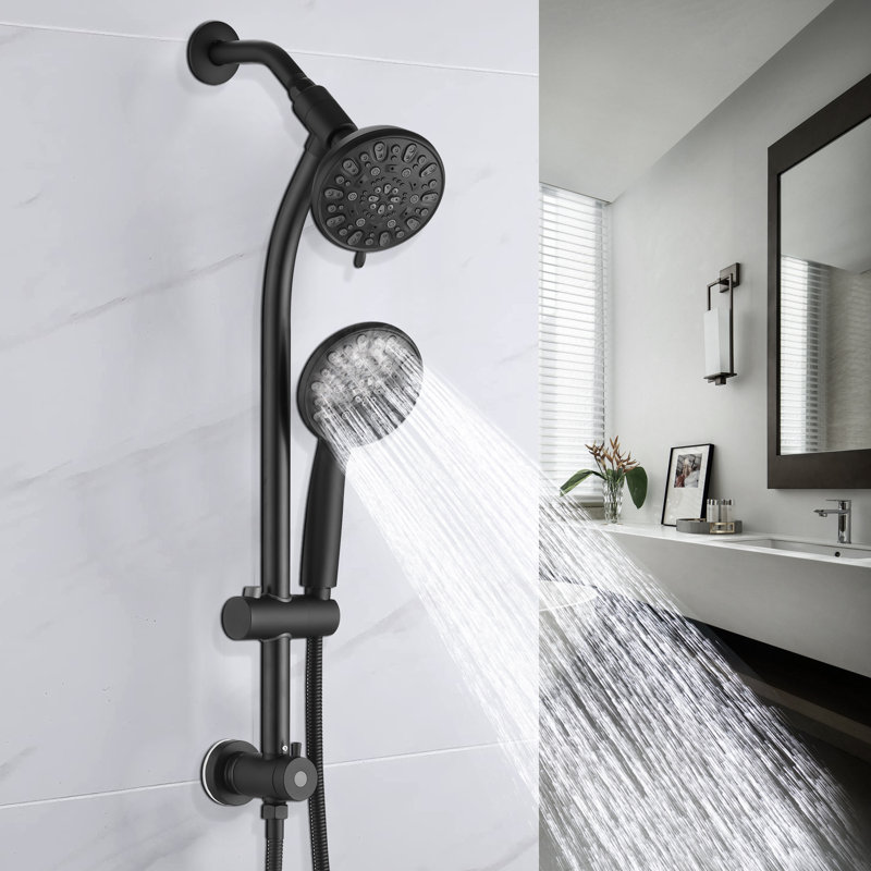 Rain Dual Shower Head 1.8 GPM GPM, Black