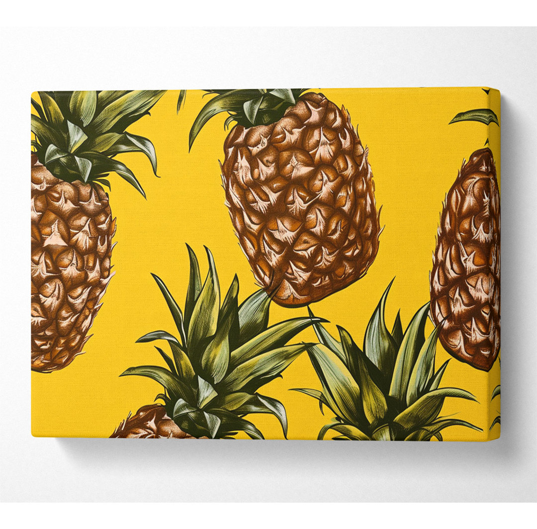 Bold Pineapple - Kunstdrucke auf Leinwand ohne Rahmen