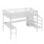 Lit mezzanine avec bureau en L et port USB, lit mezzanine avec garde-robe et tablette réglable pour les adolescents adultes-114221504-114221501