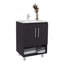 Meuble-lavabo, 2 portes, 4 tablettes, wengé noir