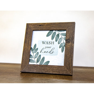 «Wash Your Hands», décor de salle de bain, panneau vert et brun