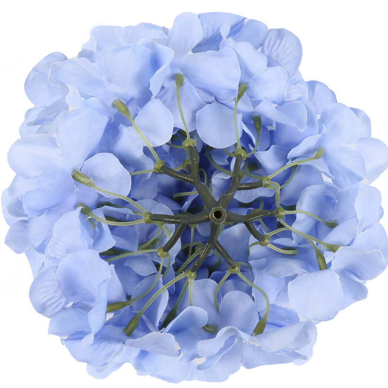 10 pièces de fleurs d'hortensia artificielles, de faux hortensias, des têtes de fleurs en soie avec des tiges, des faux hortensias pour la fête de mariage