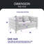 Canapé modulaire surdimensionné de 60 pouces à 2 places avec 2 coussins pour le salon-743867158