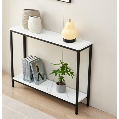 The Console Table for Entryway, Faux Marble MDF Sofa Table