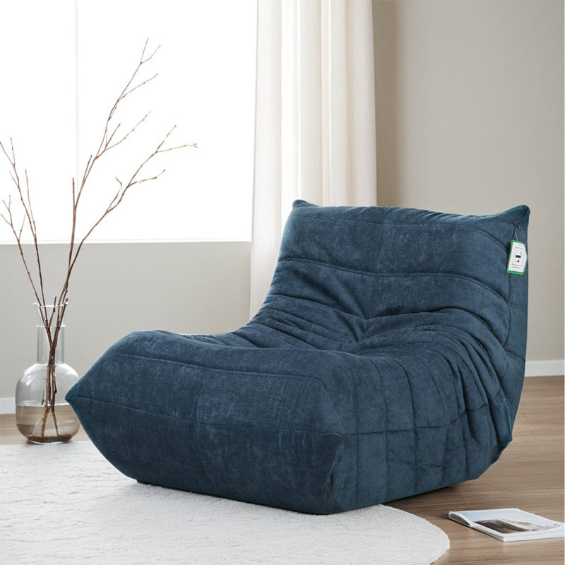 Nevaeh Fabric Bean Bag Lounger, Dark Blue