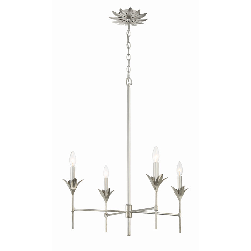 4 - Light Dimmable Classic / Traditional Chandelier, Antique Silver