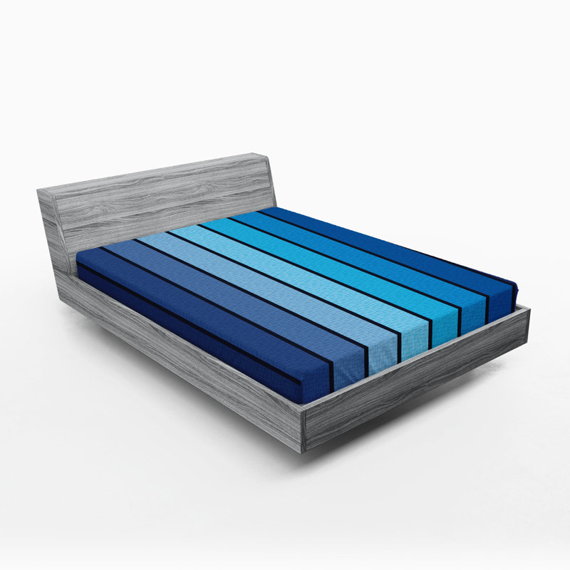 Drap-housse bleu marine et bleu pâle Ambesonne, Ensemble de draps pour lit très grand californien