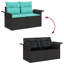  Ensemble de canapé de jardin 7 pièces avec coussins en rotin de polyester noir