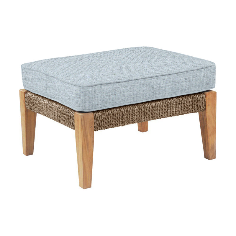 Hadley Outdoor Ottoman, Ocean, Hadley Hemp