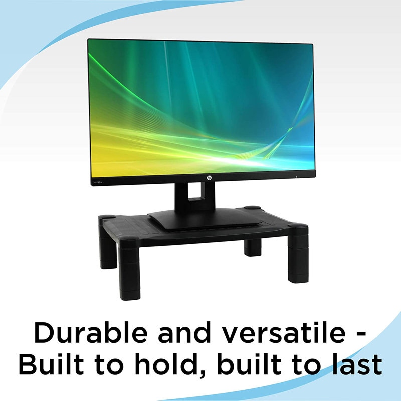 Black Adjustable Ergonomic Plastic Desk Monitor Stand