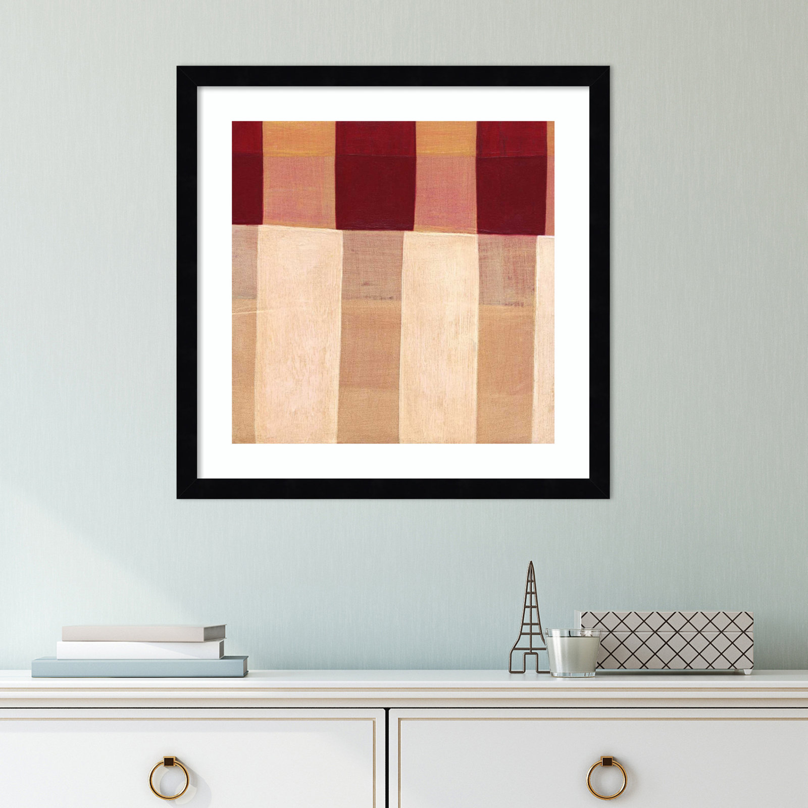 Broken Stripes 1 by Laura Nugent, Black, 17" H x 17" W x 1" D