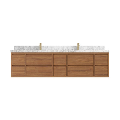 84'' Double Bathroom Vanity with Marble Top