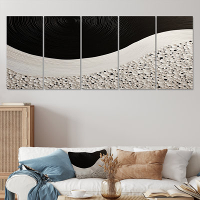 «Beach Balance Minimal Single Wave», art mural paysage minimaliste, 5 pièces