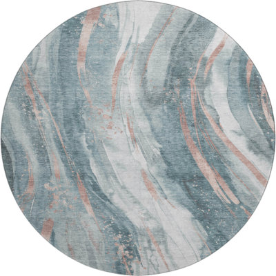 Premium Machine Washable Slesnick AMF1676 Swirls Rug
