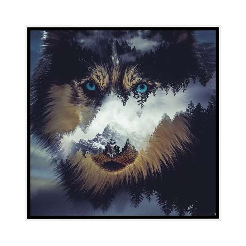 Dog by Paul Haag - Print on Canvas, White Framed, 66.04 cm H x 66.04 cm W