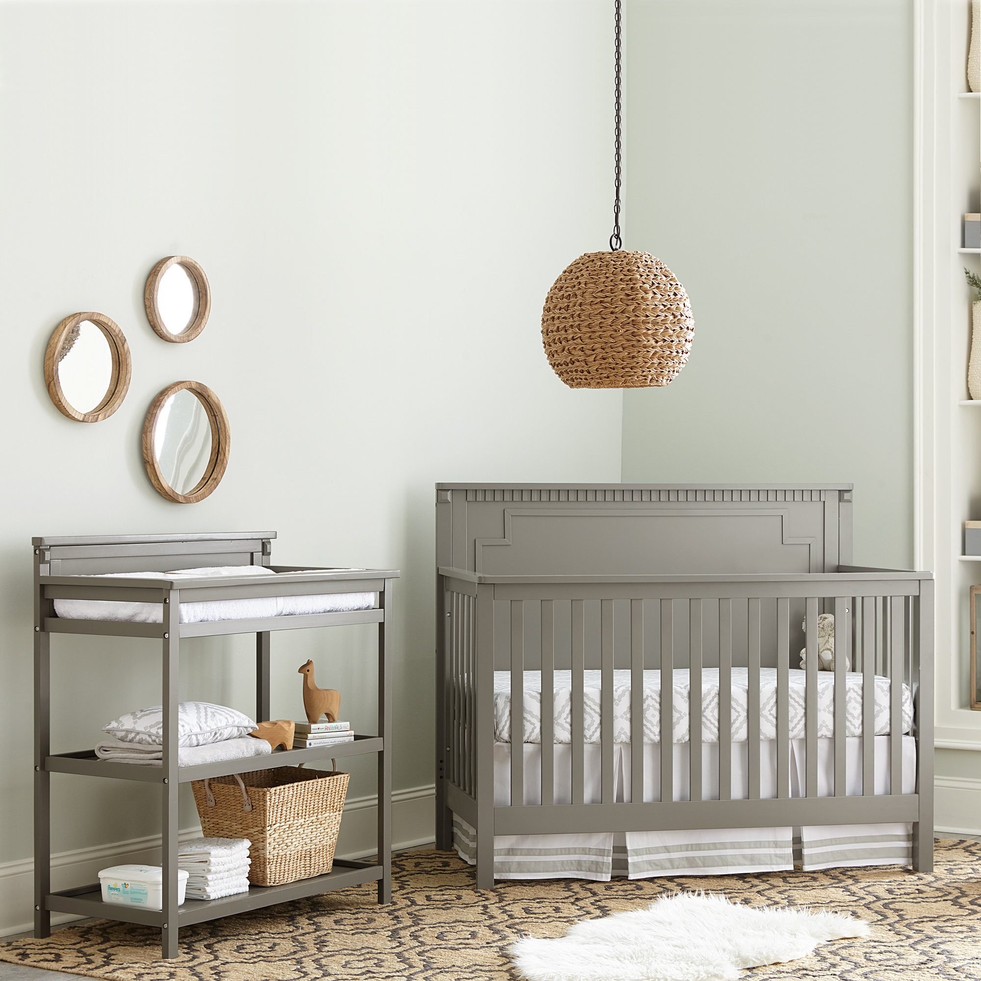 Armandale 2 -in-1 Convertible Crib, Gray